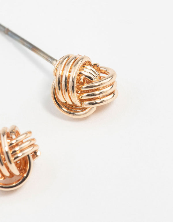 Gold Classic Mini Knot Earrings