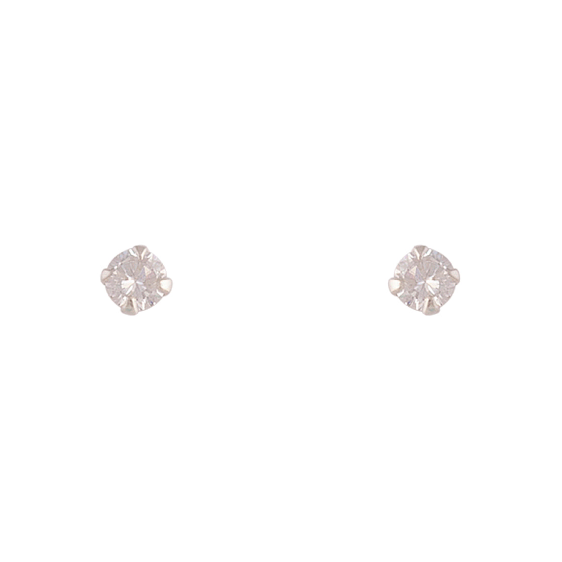 Sterling Silver Cubic Zirconia Round 4mm Stud Earrings