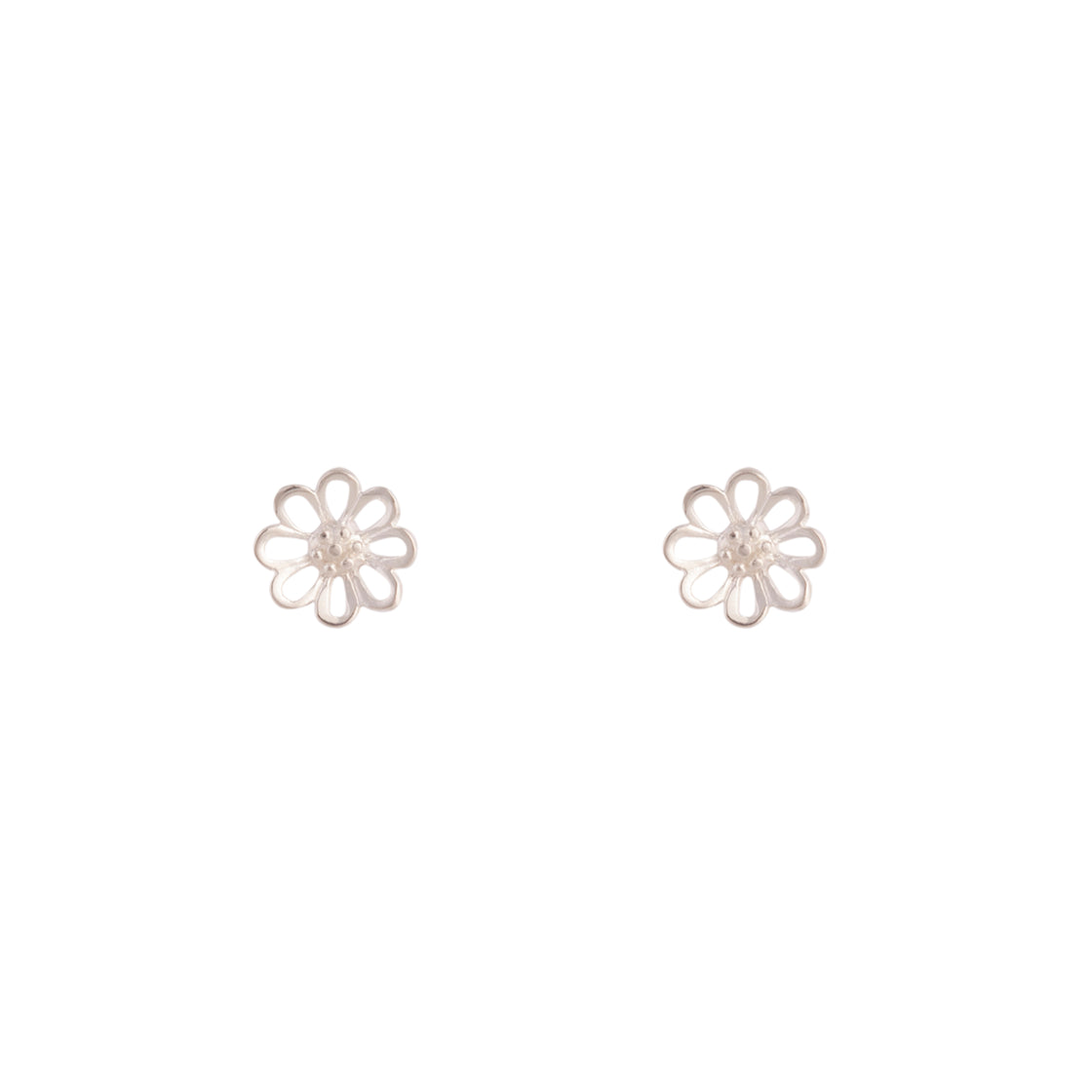 Sterling Silver Open Daisy Stud Earrings