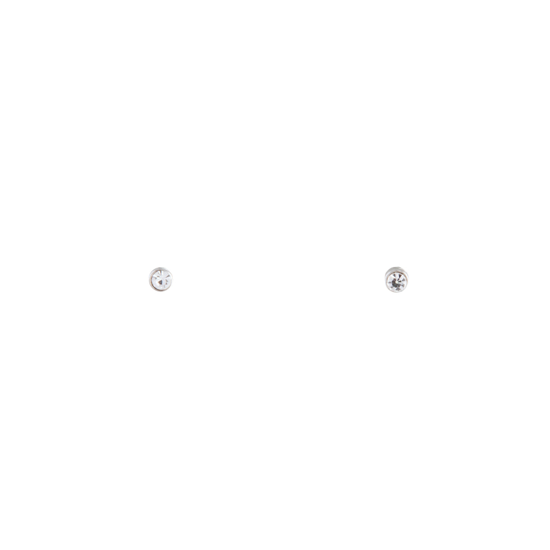Silver Tiny Diamante Stud Earrings