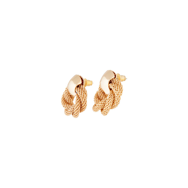 Gold Twisted Chain Circle Earrings