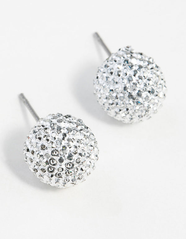 Surgical Steel Glitter Ball Stud Earrings