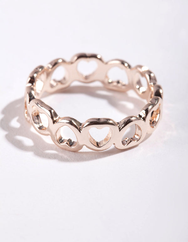 Rose Gold Heart Band Ring