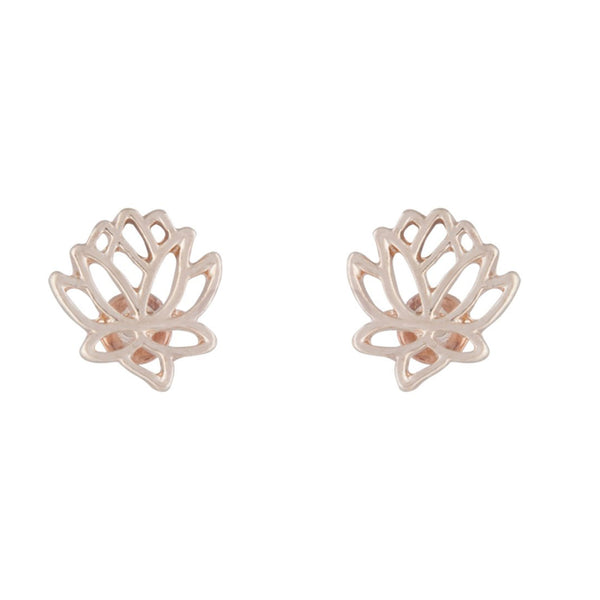 Rose Gold Open Lotus Earrings