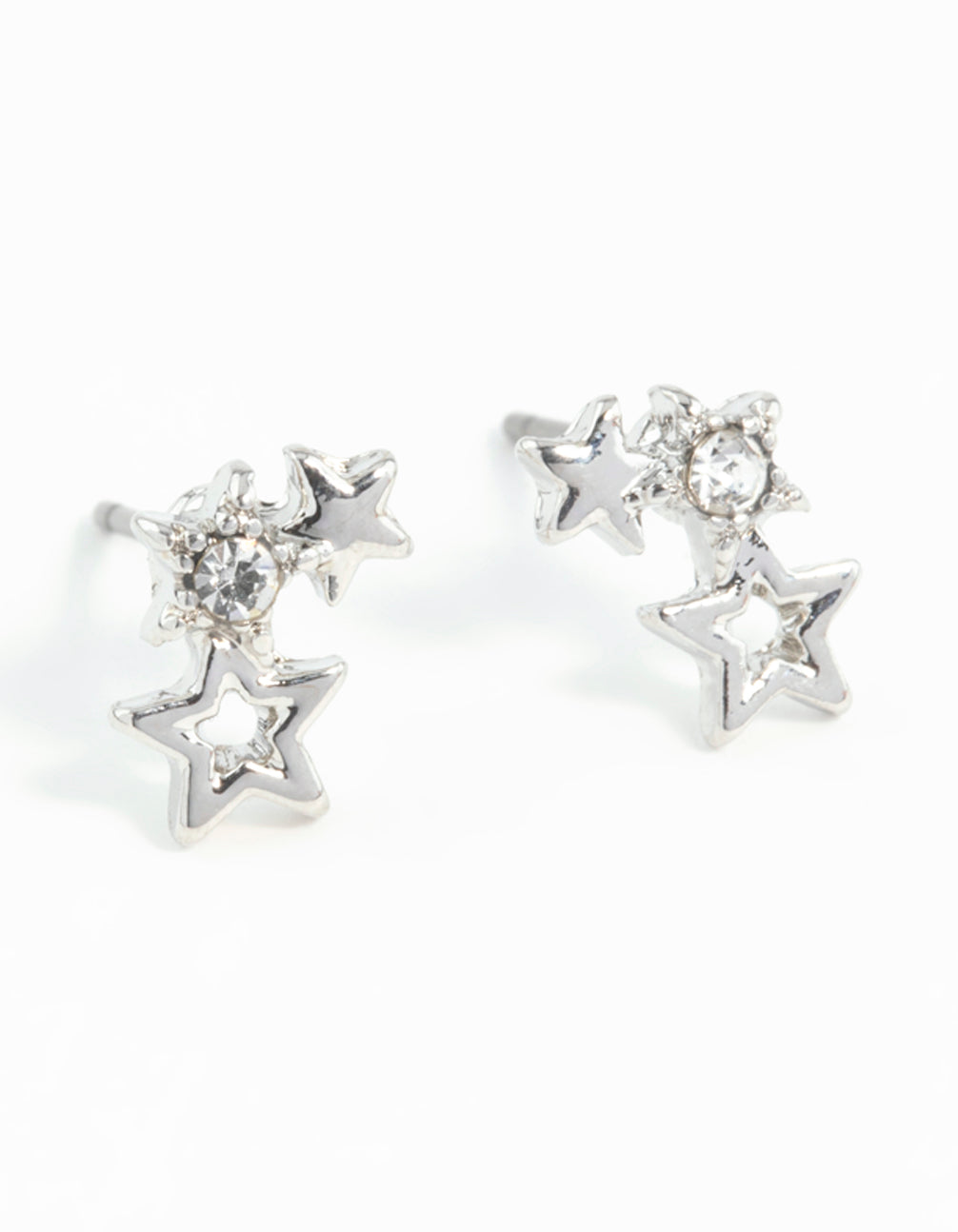 Silver Mini Star Cluster Stud Earrings
