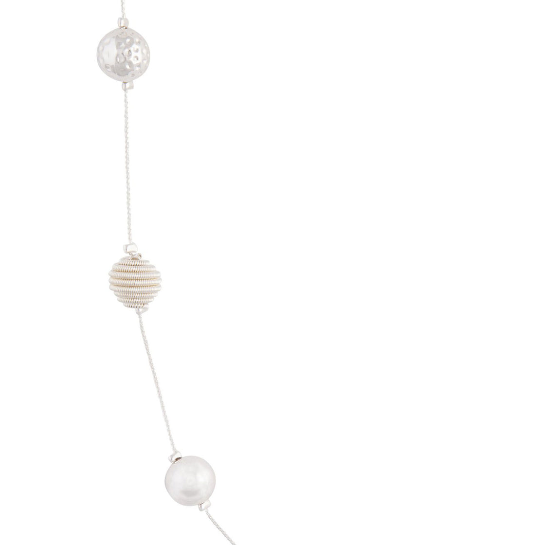 Mixed Silver Ball Station Necklace