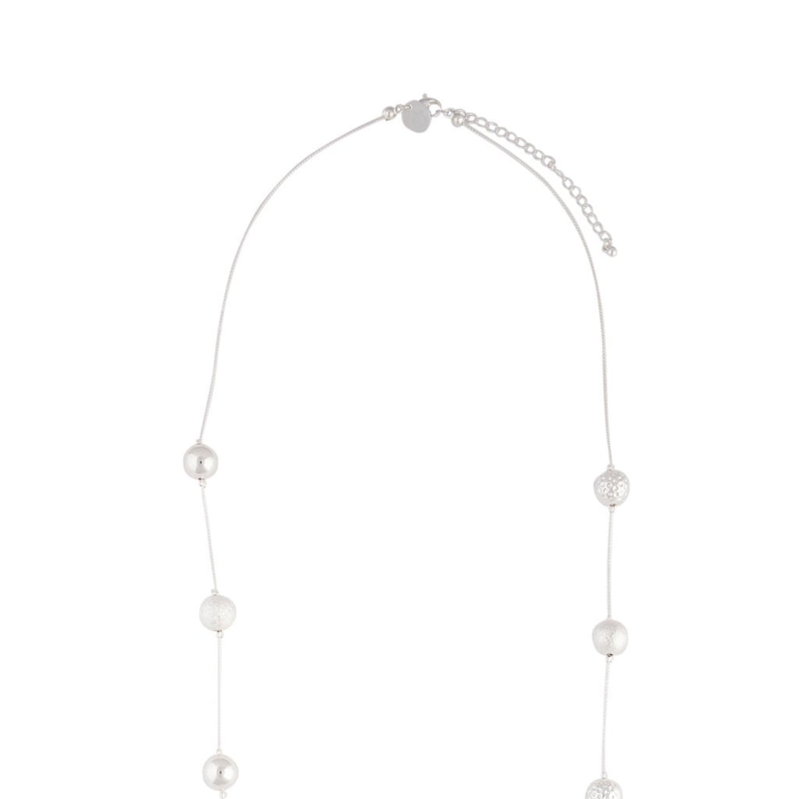 Mixed Silver Ball Station Necklace