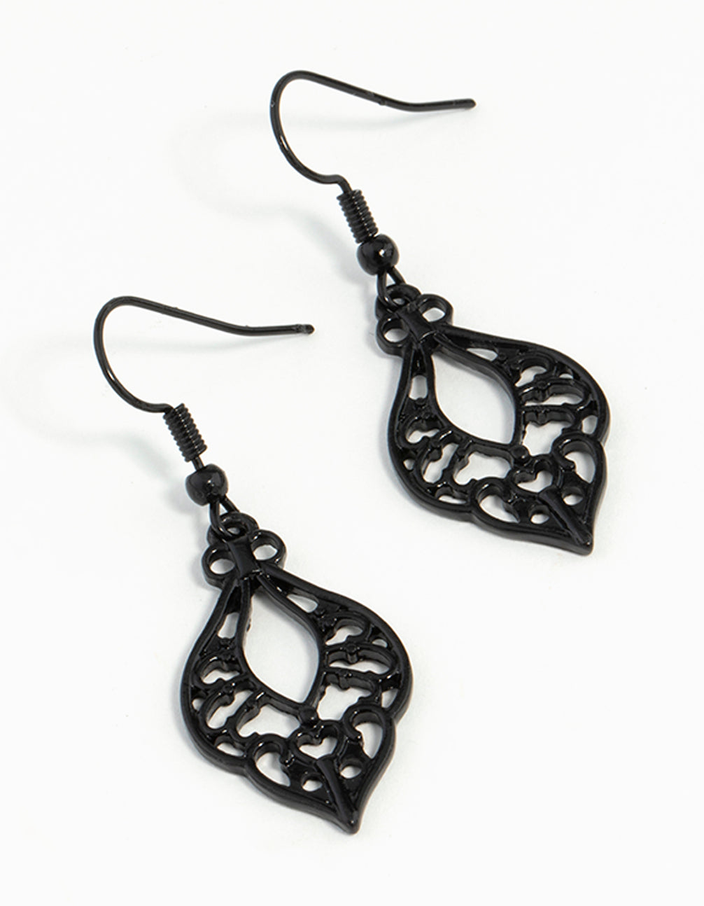 Black Cutout Bohemian Drop Earrings