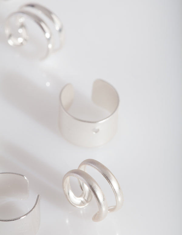 Silver Open Ear Cuff Pack