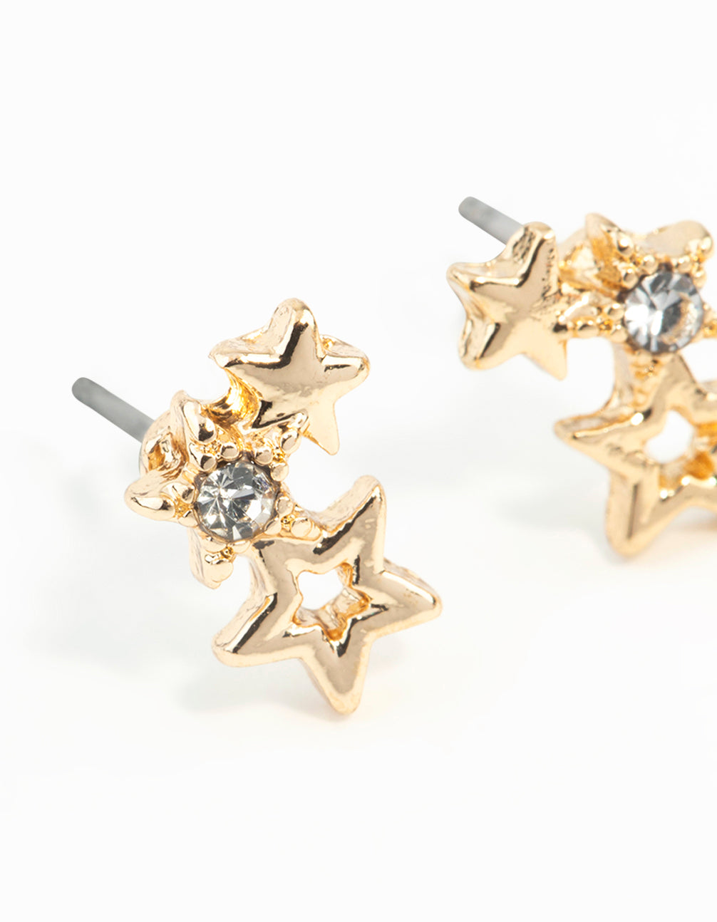 Gold Mini Star Cluster Stud Earrings