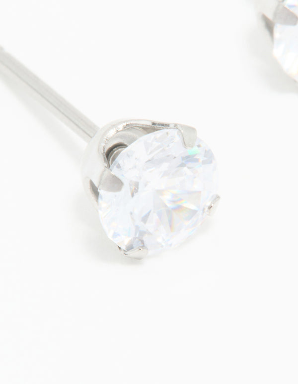 Surgical Stainless Steel 5MM Cubic Zirconia Piercing Stud