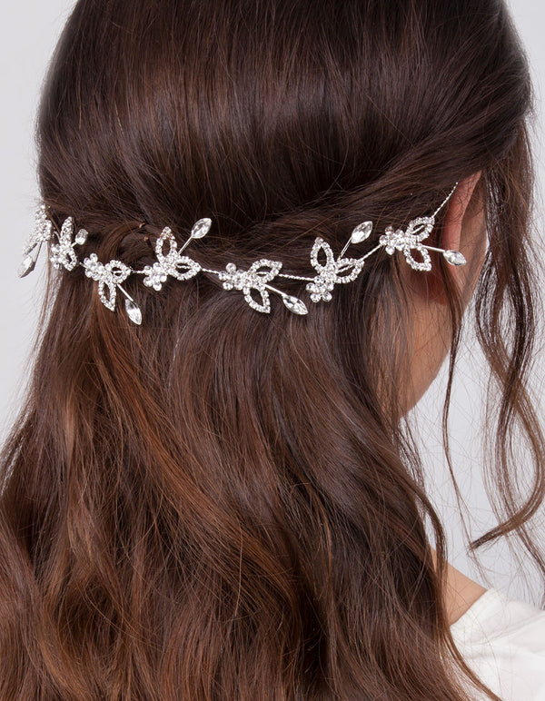 Silver Leaf Crystal Hair Vine