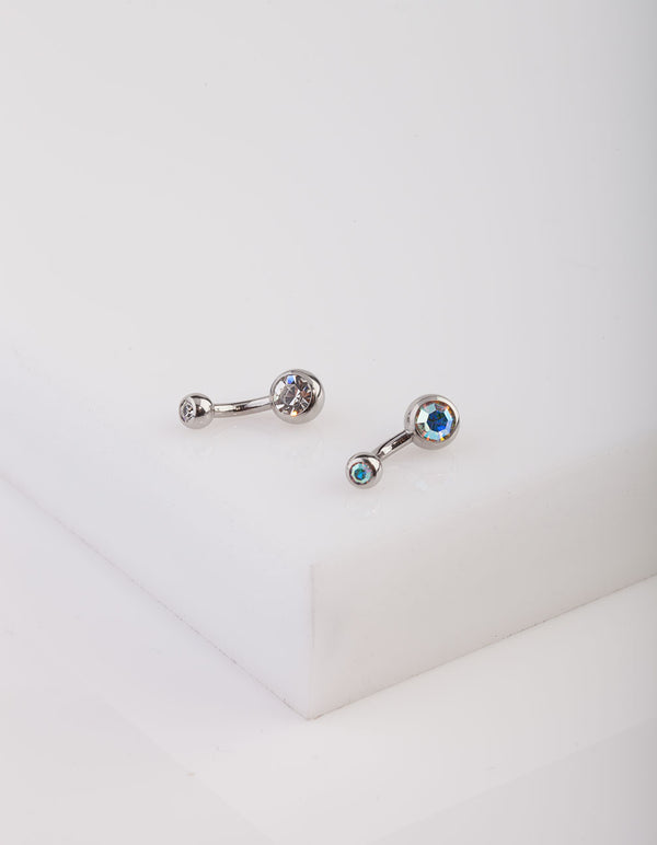 Surgical Steel Iridescent Belly Bar Pack