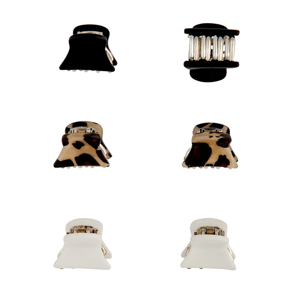 Leopard Black White Clip 6-Pack