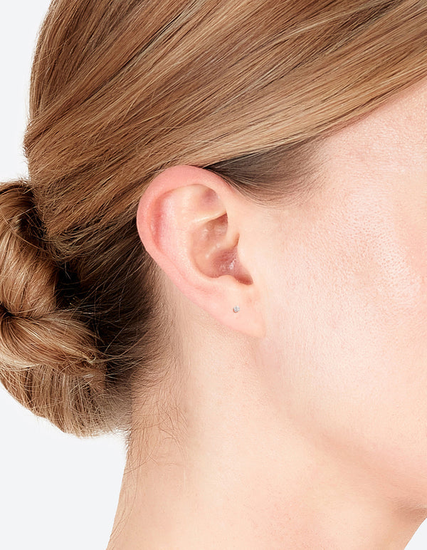 Sterling Silver Cubic Zirconia Micro Stud Earrings