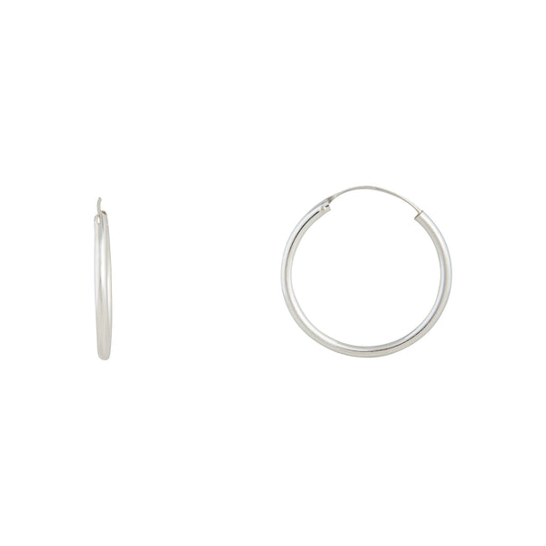 Sterling Silver Thick Hoop Earrings