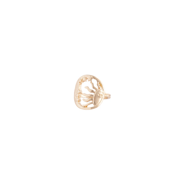 Gold Sun Moon Cut-Out Ring