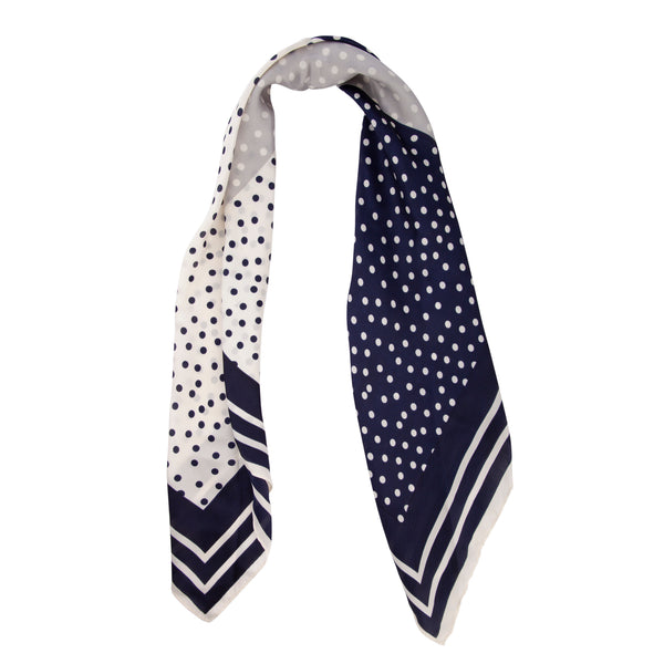 Navy Square Stripe Pattern Bandana Hair Scarf