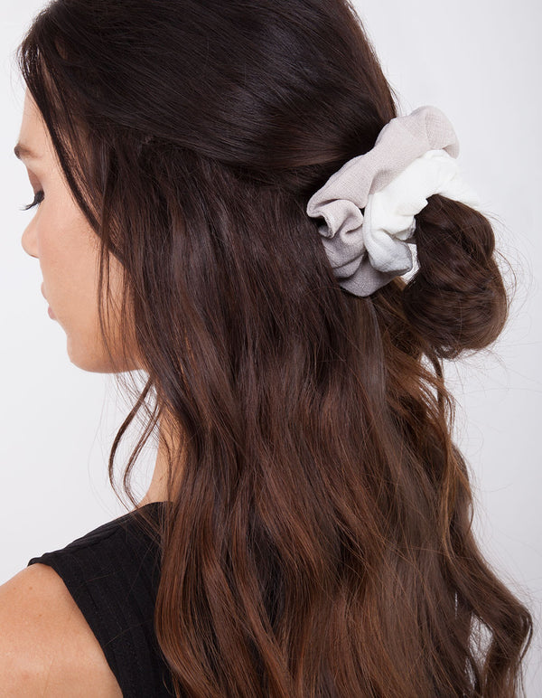 Floral Linen Scrunchie Pack