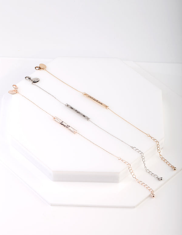 Love, Hope & Believe Message Bracelet Pack
