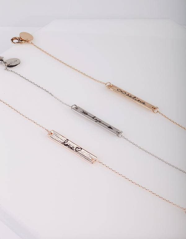 Love, Hope & Believe Message Bracelet Pack