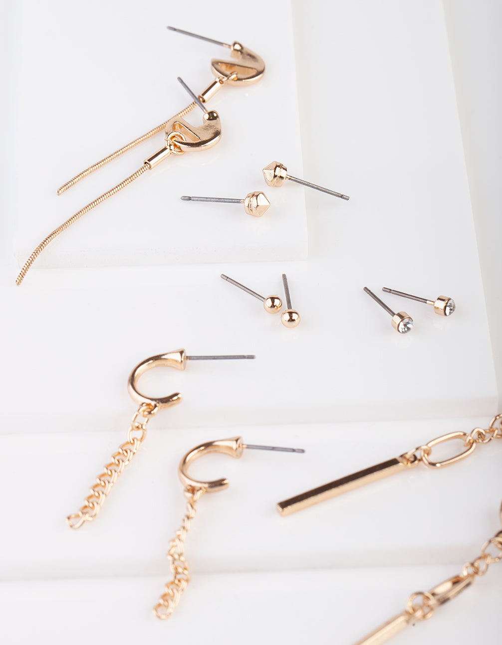 Gold Stud Earring 6-Pack
