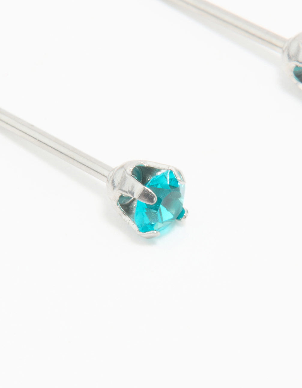 Surgical Steel Blue Zircon Crystal Piercing Stud 3mm