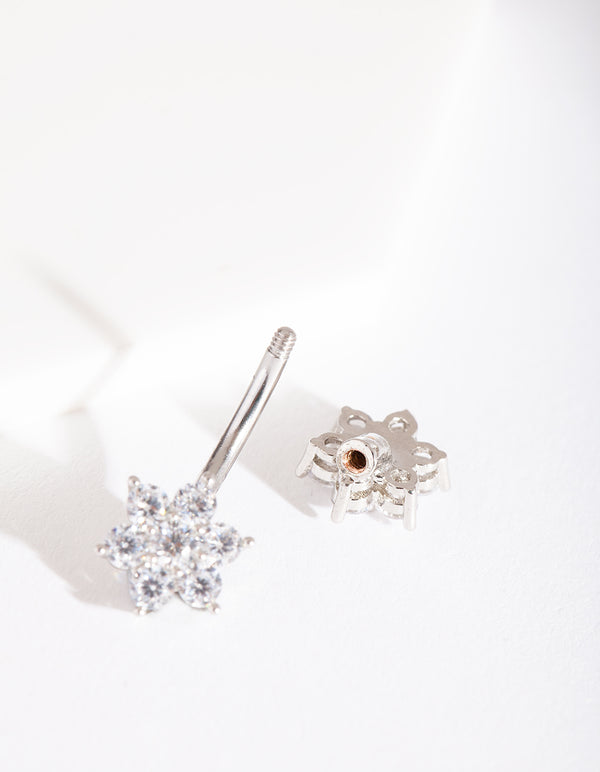 Surgical Steel Double Flower Belly Bar