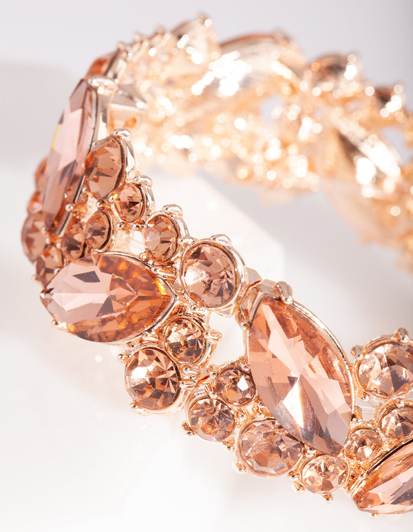 Rose Gold Diamante Bangle
