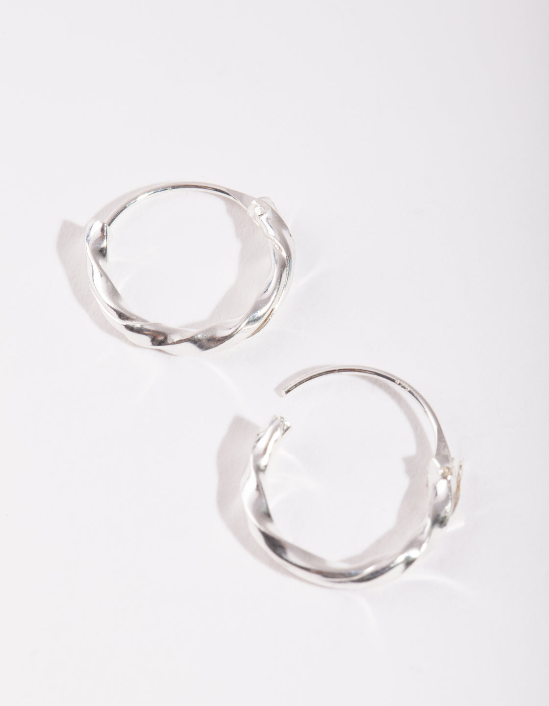 Sterling Silver Twist Hoop Earrings