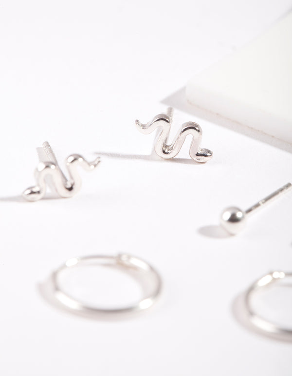 Sterling Silver Snake Earring Pack