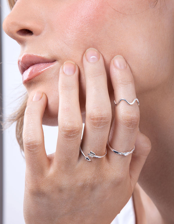 Sterling Silver Swiggle Band Ring