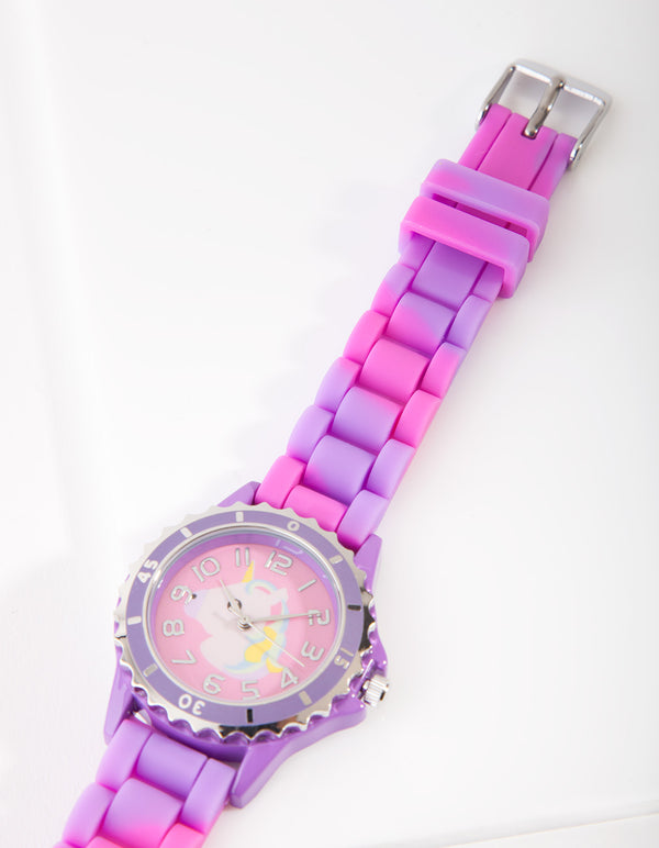 Kids Purple Unicorn Silicone Strap Watch