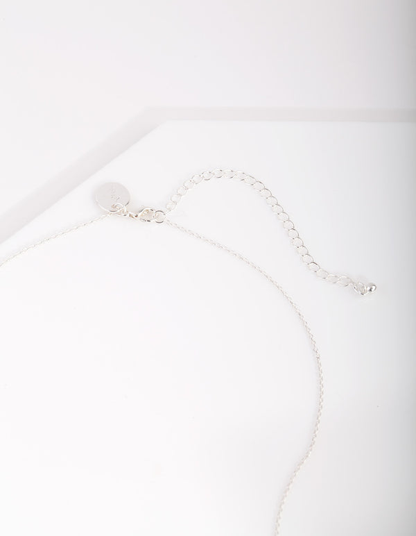 Silver Cubic Zirconia Flower Necklace