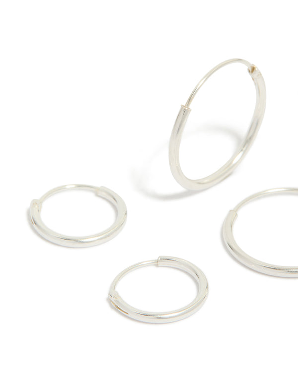Sterling Silver Classic Hoop Pack