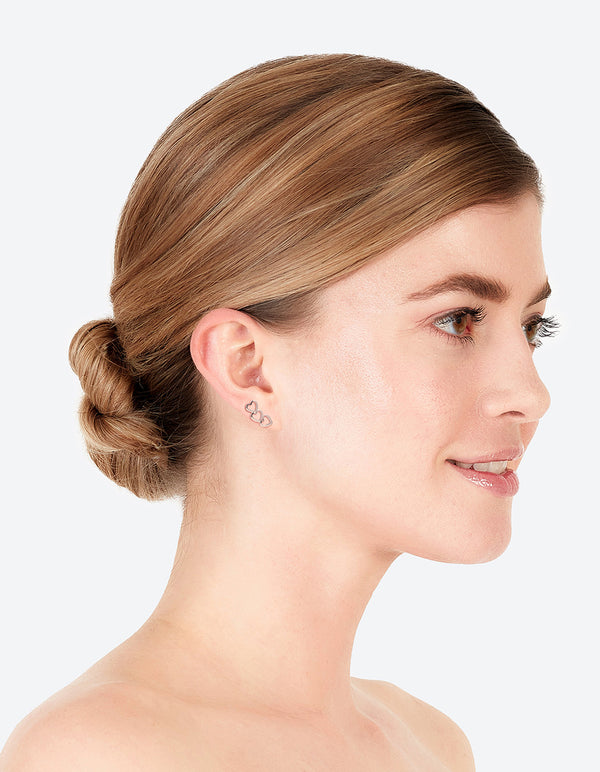 Rose Gold Heart Stud Earring
