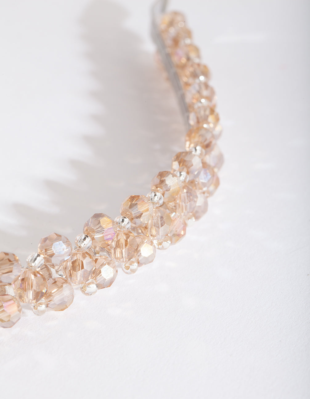Silver Neutral Glass Bead Headband