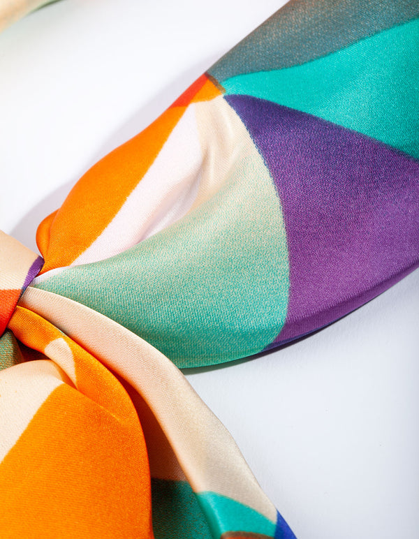 Deep Blue Green Pattern Bandana Hair Scarf