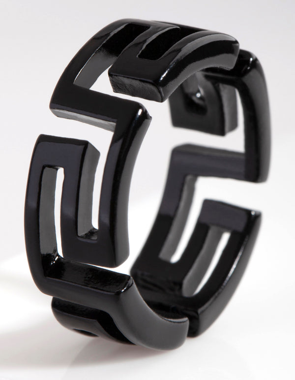 Black Cut-Out Design Ring
