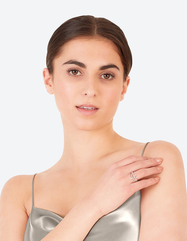 Rose Gold Diamante Band 6-Pack