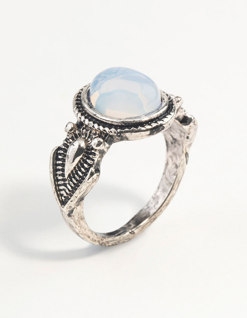 Antique Silver Oval Moonstone Ring Lovisa - Main Image