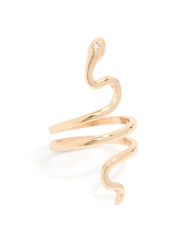 Gold Fine Sleek Snake Ring