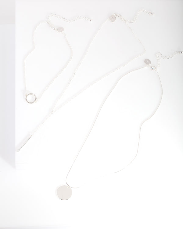 Silver Circle Choker Pack