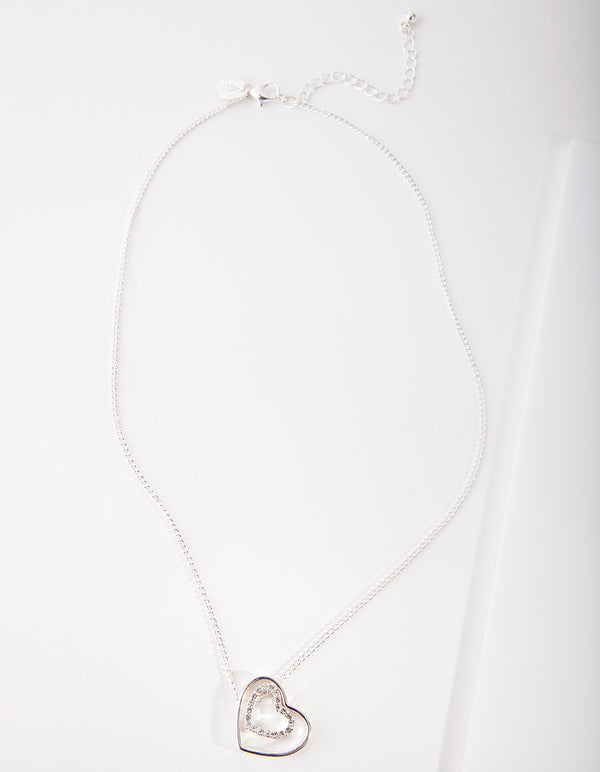 Silver Double Heart Necklace