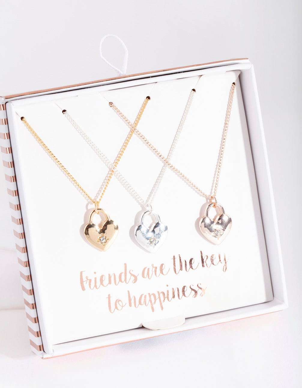 Mixed Metal Love Locks Necklace Pack