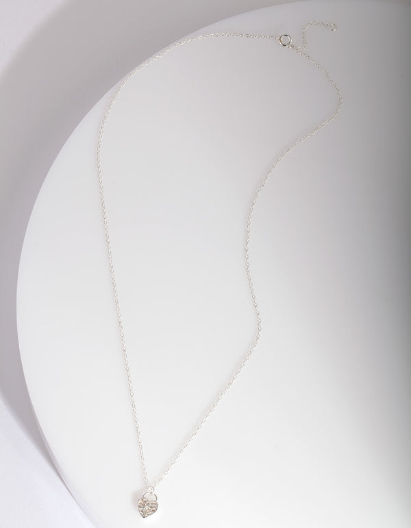 GXM ST PAVE HEART PADLOCK NL