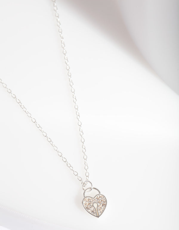 GXM ST PAVE HEART PADLOCK NL