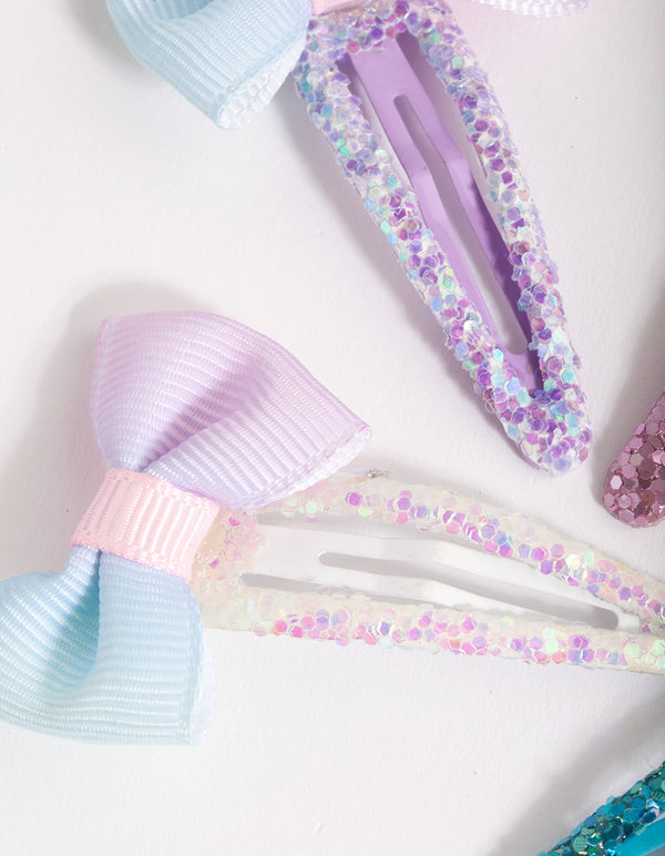 Kids 1cm Ombre Bow Clip 6-Pack