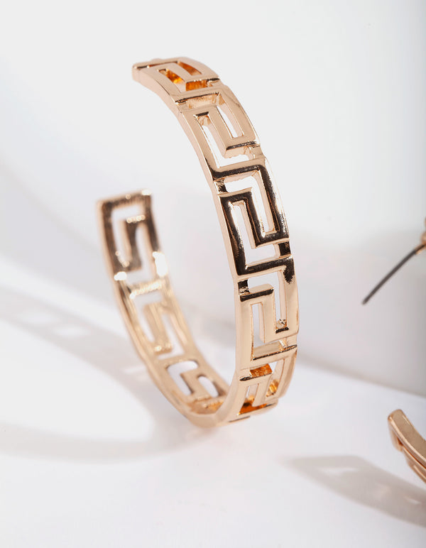 Gold Grecian Hoop Earrings