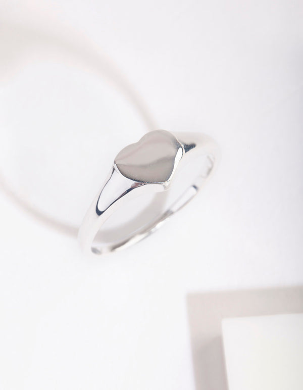 Sterling Silver Heart Signet Ring